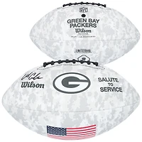 Matthew Golden Green Bay Packers Autographed 2024 Salute To Service Wilson Football