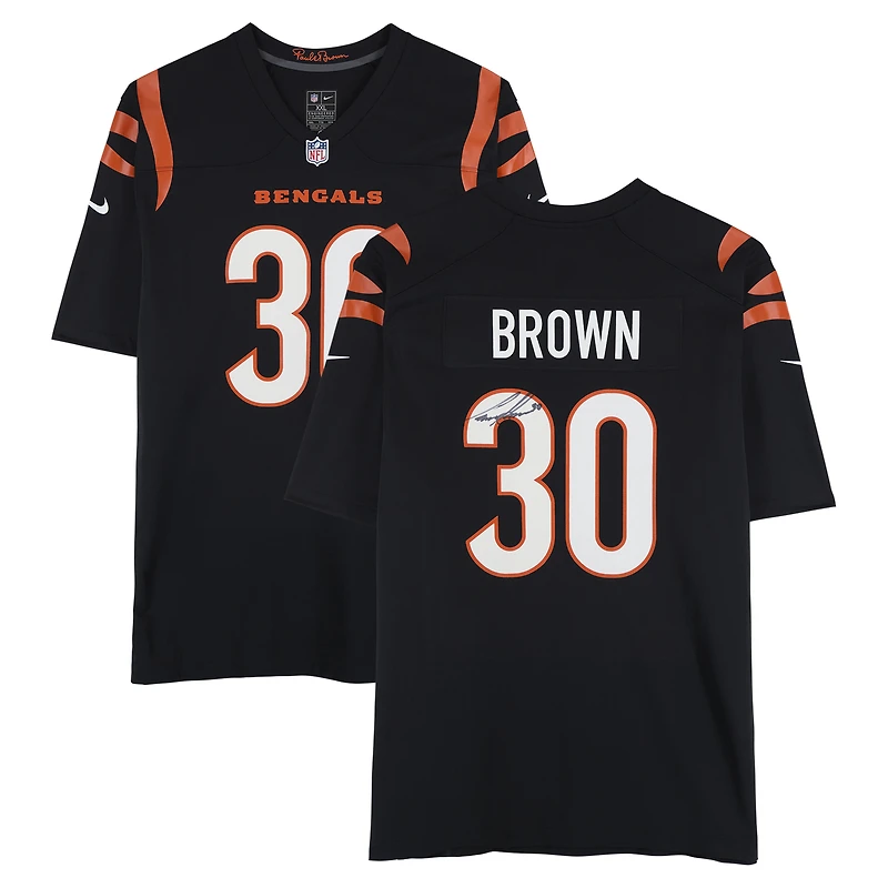 Chase Brown Cincinnati Bengals Autographed Black Nike Game Jersey