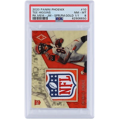 Tee Higgins Cincinnati Bengals 2020 Panini Phoenix NFL Shield Relic #10 #1/1 PSA Authenticated 8 Rookie Card
