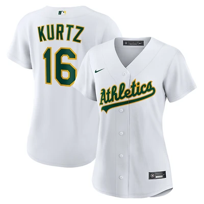 Women's Nike Nick Kurtz White Athletics Home Replica Player Jersey