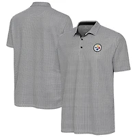 Men's Antigua Black/White Pittsburgh Steelers Intersect Polo