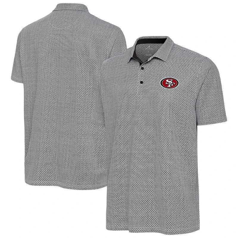 Men's Antigua Black/White San Francisco 49ers Intersect Polo