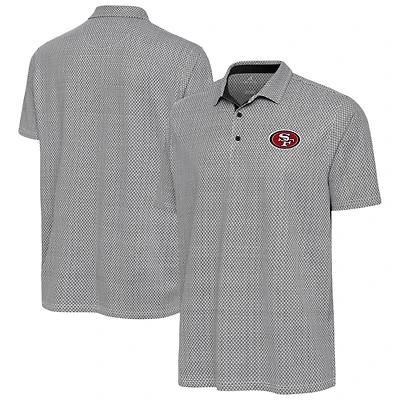 Men's Antigua Black/White San Francisco 49ers Intersect Polo