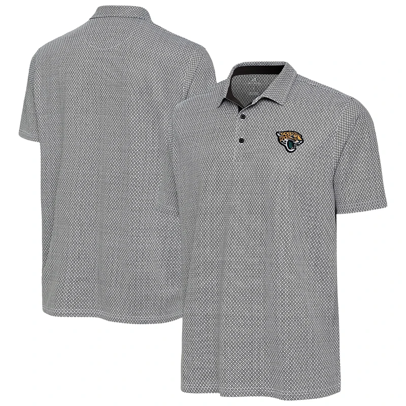 Men's Antigua Black/White Jacksonville Jaguars Intersect Polo