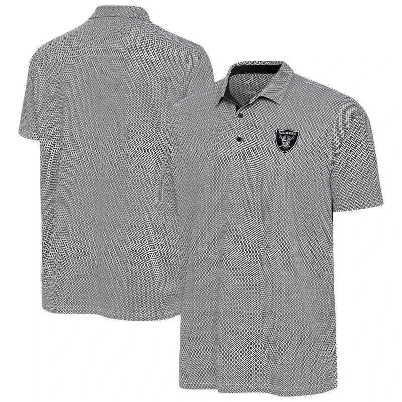 Men's Antigua Black/White Las Vegas Raiders Intersect Polo