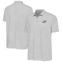 Men's Antigua Gray/White Miami Dolphins Intersect Polo