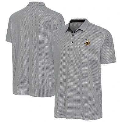 Men's Antigua Black/White Minnesota Vikings Intersect Polo