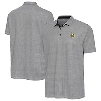 Men's Antigua Black/White Minnesota Vikings Intersect Polo