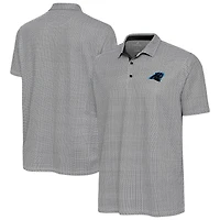 Men's Antigua Black/White Carolina Panthers Intersect Polo