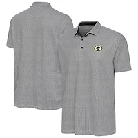 Men's Antigua Black/White Green Bay Packers Intersect Polo