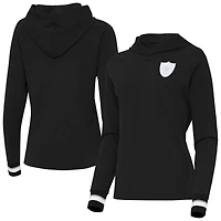 Women's Antigua Black Las Vegas Raiders Trek Raglan Pullover Hoodie