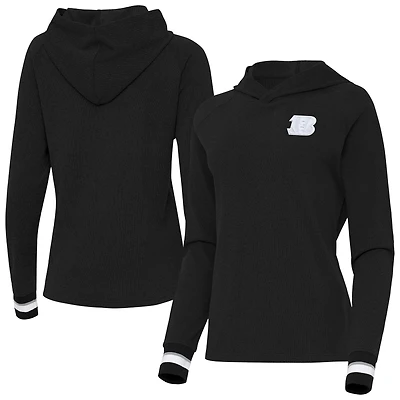 Women's Antigua Black Cincinnati Bengals Trek Raglan Pullover Hoodie