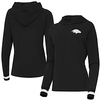 Women's Antigua Black Baltimore Ravens Trek Raglan Pullover Hoodie