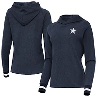 Women's Antigua Heather Navy Dallas Cowboys Trek Raglan Pullover Hoodie