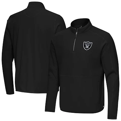 Men's Antigua Black Las Vegas Raiders Step Up Quarter-Zip Pullover
