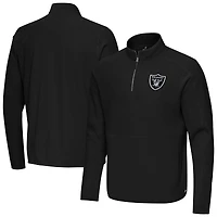 Men's Antigua Black Las Vegas Raiders Step Up Quarter-Zip Pullover