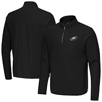 Men's Antigua Black Philadelphia Eagles Step Up Quarter-Zip Pullover