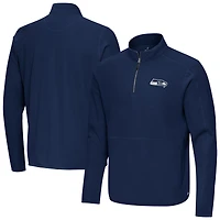Men's Antigua College Navy Seattle Seahawks Step Up Quarter-Zip Pullover