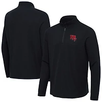 Men's Antigua  Heather Black Tampa Bay Buccaneers Sync Tri-Blend Quarter-Zip Pullover