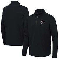 Men's Antigua  Heather Black Atlanta Falcons Sync Tri-Blend Quarter-Zip Pullover