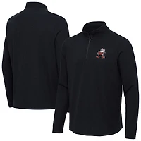 Men's Antigua  Heather Black Cleveland Browns Throwback Sync Tri-Blend Quarter-Zip Pullover