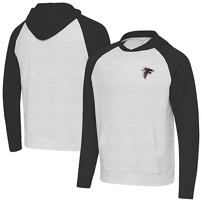 Men's Antigua Black/Heather Gray Atlanta Falcons Urgent Pullover Hoodie