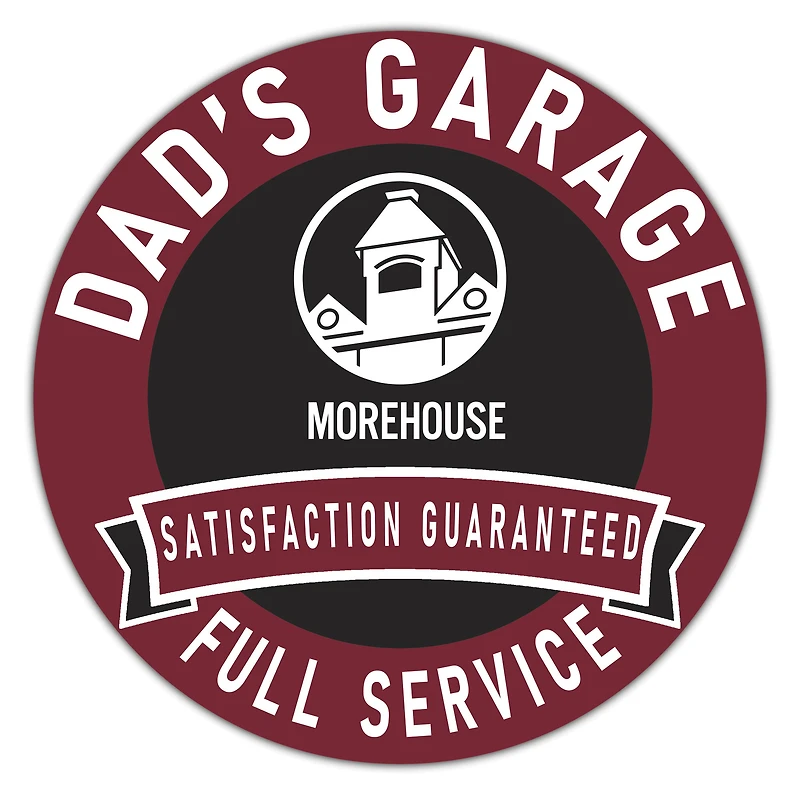 Morehouse Maroon Tigers 16" x 16" Dad's Garage Wood Sign