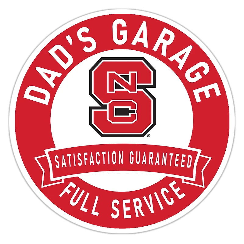 NC State Wolfpack 16" Dad's Garage Wood Sign