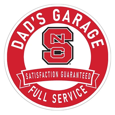 NC State Wolfpack 16" Dad's Garage Wood Sign