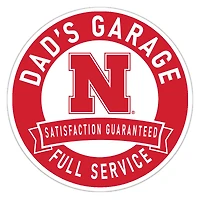 Nebraska Huskers 16" Dad's Garage Wood Sign