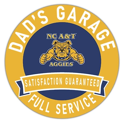 North Carolina A&T Aggies 16" x 16" Dad's Garage Wood Sign