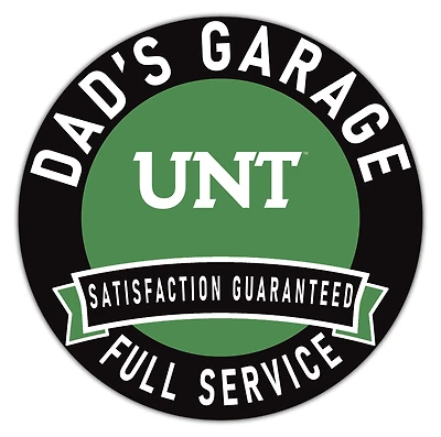 North Texas Mean Green 16" x 16" Dad's Garage Wood Sign