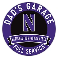 Northwestern Wildcats 16" x 16" Dad's Garage Wood Sign