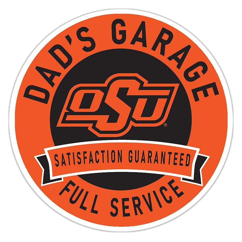 Oklahoma State Cowboys 16" Dad's Garage Wood Sign
