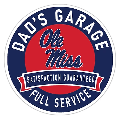 Ole Miss Rebels 16" Dad's Garage Wood Sign