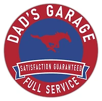 SMU Mustangs 16" x 16" Dad's Garage Wood Sign