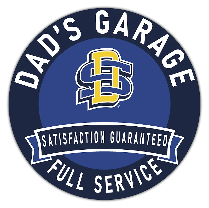 South Dakota State Jackrabbits 16" x 16" Dad's Garage Wood Sign