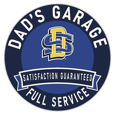 South Dakota State Jackrabbits 16" x 16" Dad's Garage Wood Sign