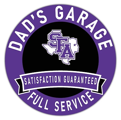 Stephen F Austin Lumberjacks 16" x 16" Dad's Garage Wood Sign