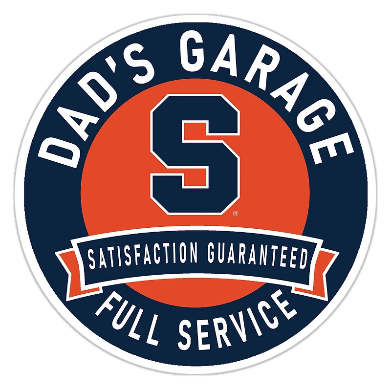 Syracuse Orange 16" Dad's Garage Wood Sign