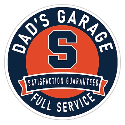 Syracuse Orange 16" Dad's Garage Wood Sign