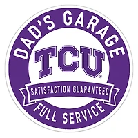 TCU Horned Frogs 16" Dad's Garage Wood Sign
