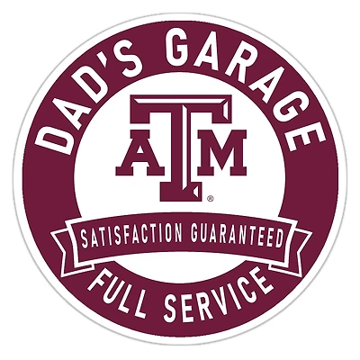 Texas A&M Aggies 16" Dad's Garage Wood Sign