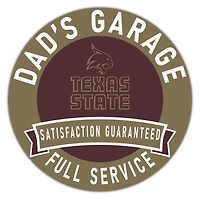 Texas State Bobcats 16" x 16" Dad's Garage Wood Sign