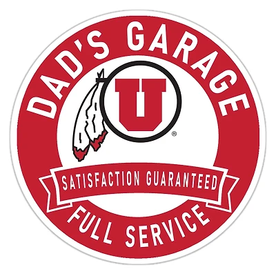 Utah Utes 16" Dad's Garage Wood Sign