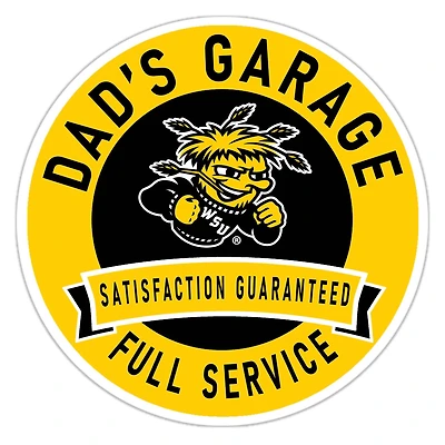 Wichita State Shockers 16" Dad's Garage Wood Sign