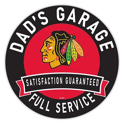 Chicago Blackhawks 16" Dad's Garage Wood Sign