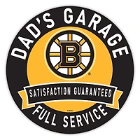 Boston Bruins 16" Dad's Garage Wood Sign