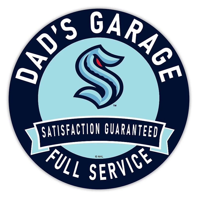 Seattle Kraken 16" Dad's Garage Wood Sign