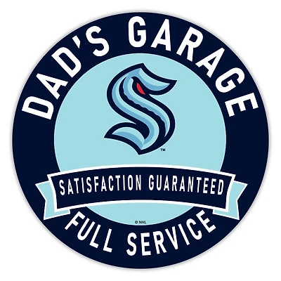 Seattle Kraken 16" Dad's Garage Wood Sign